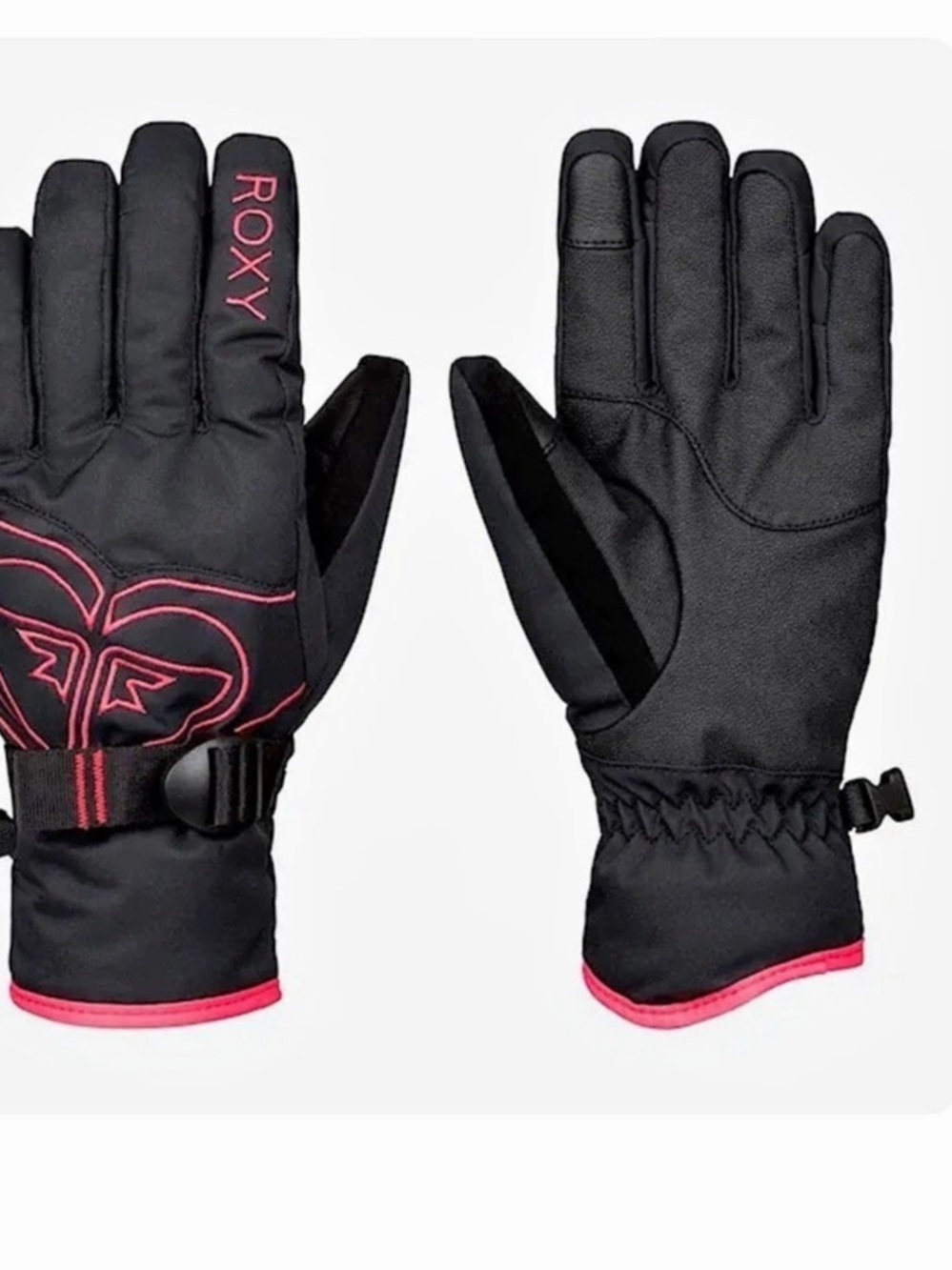 Roxy Popi Girl’s Snow Gloves in Black & Pink